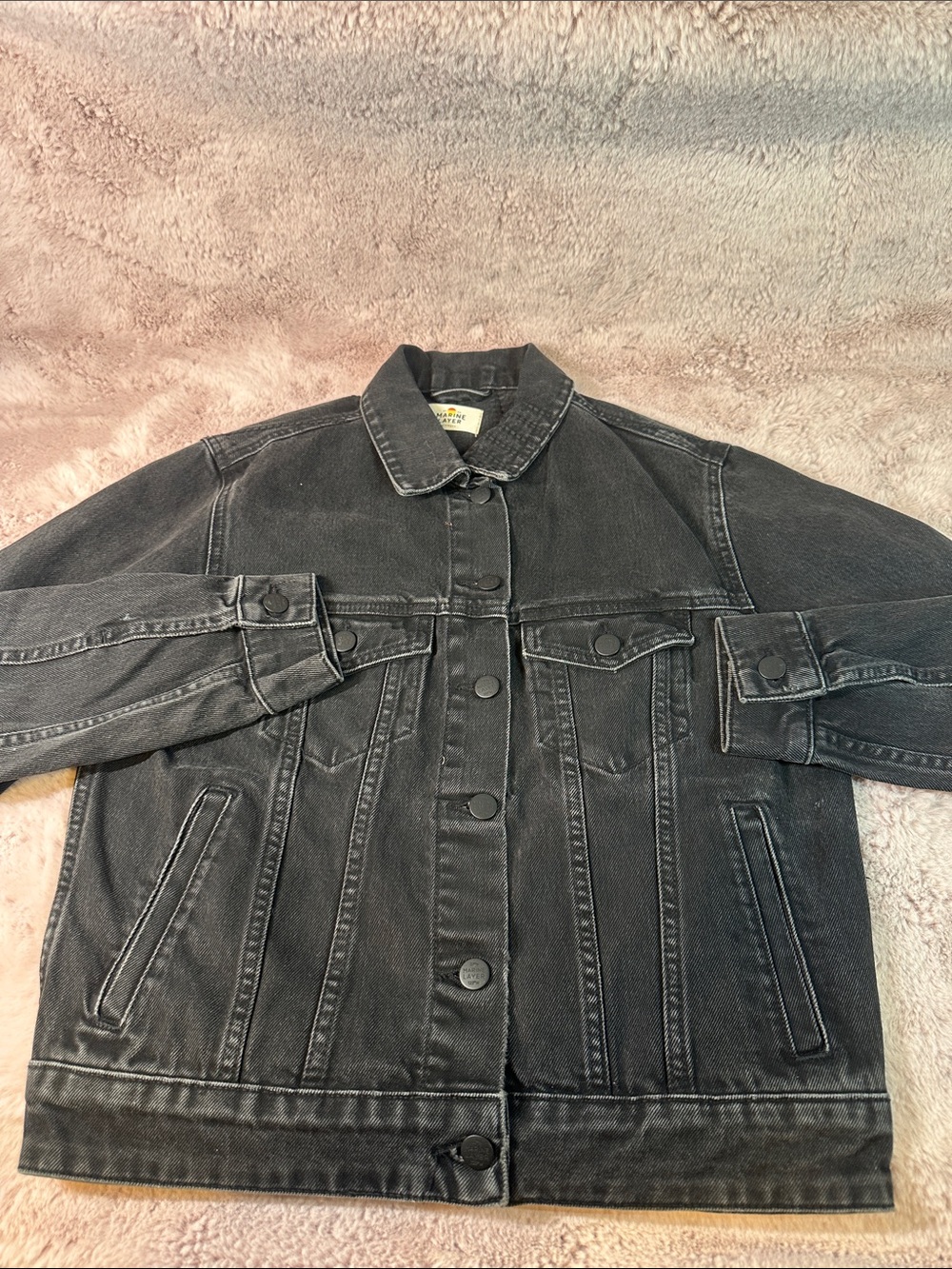 Marine Layer Women's Black Washed Denim Jean Jacket